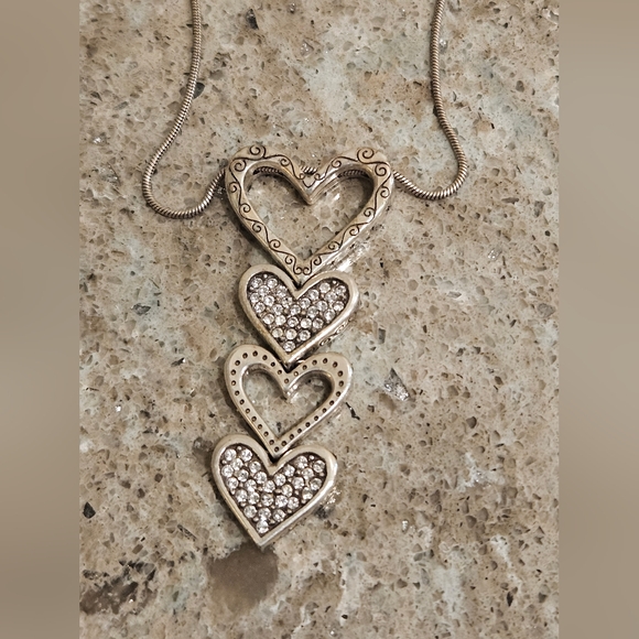 Brighton Fall in Love Heart Pave Crystal Necklace w / Scroll work - Picture 7 of 7